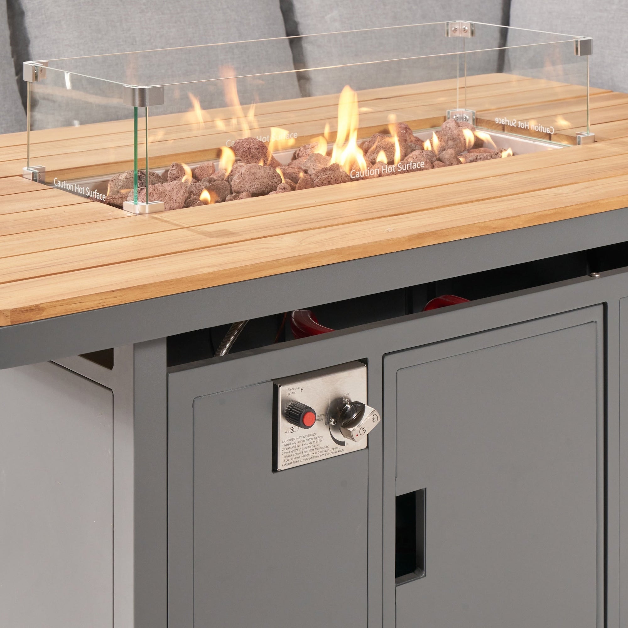 Stockholm Outdoor Seating Set with Fire Pit Table