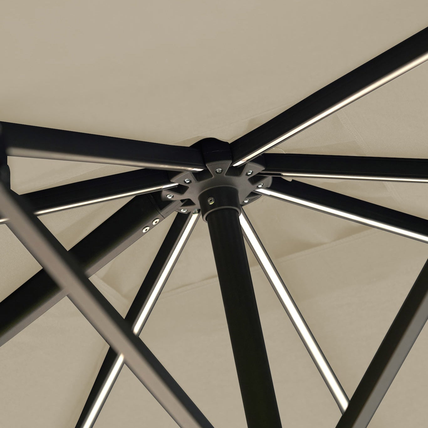 Platinum Glow 3m Square Parasol - Premium