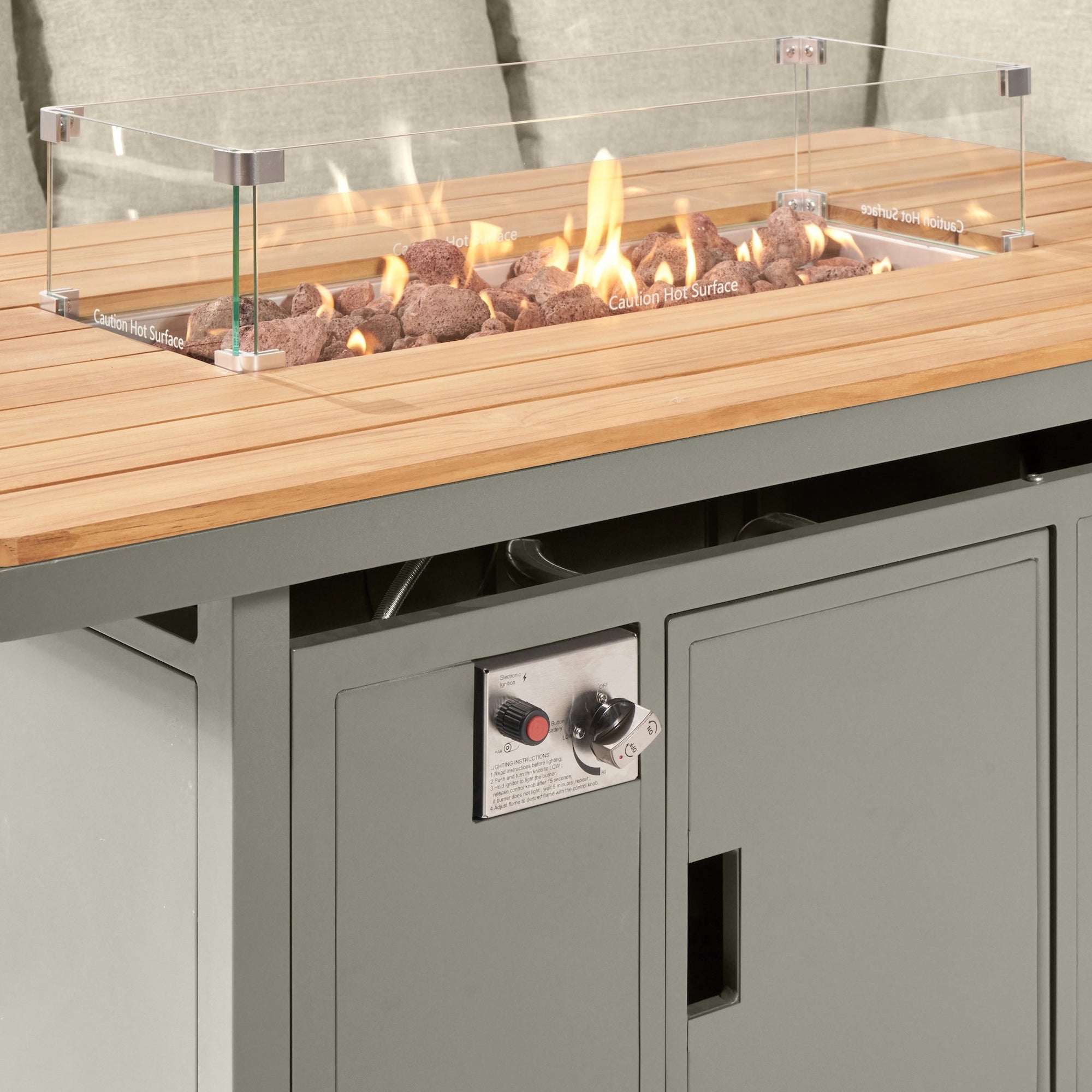 Stockholm Outdoor Seating Set with Fire Pit Table