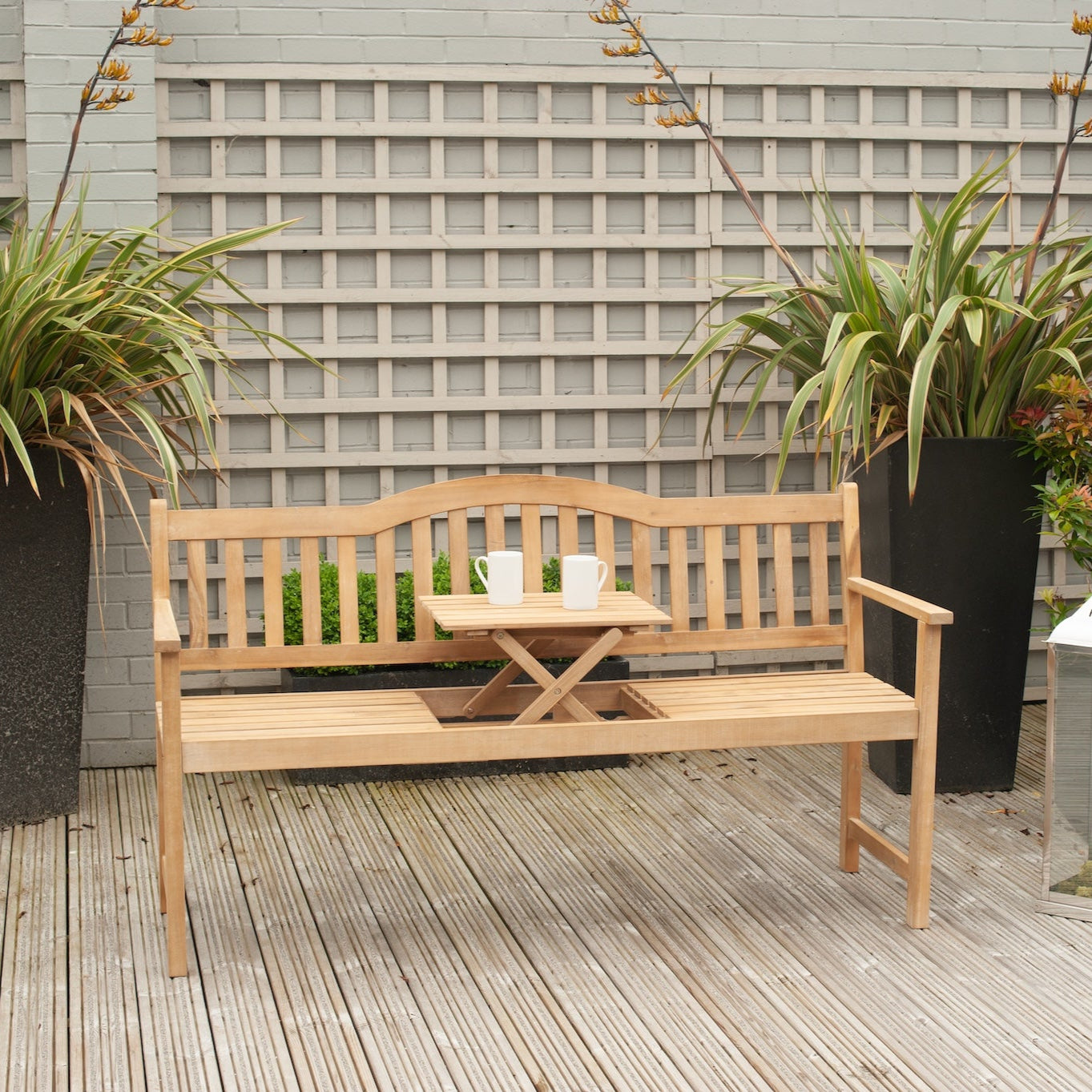 Richmond Outdoor Bench with Pop Up Table