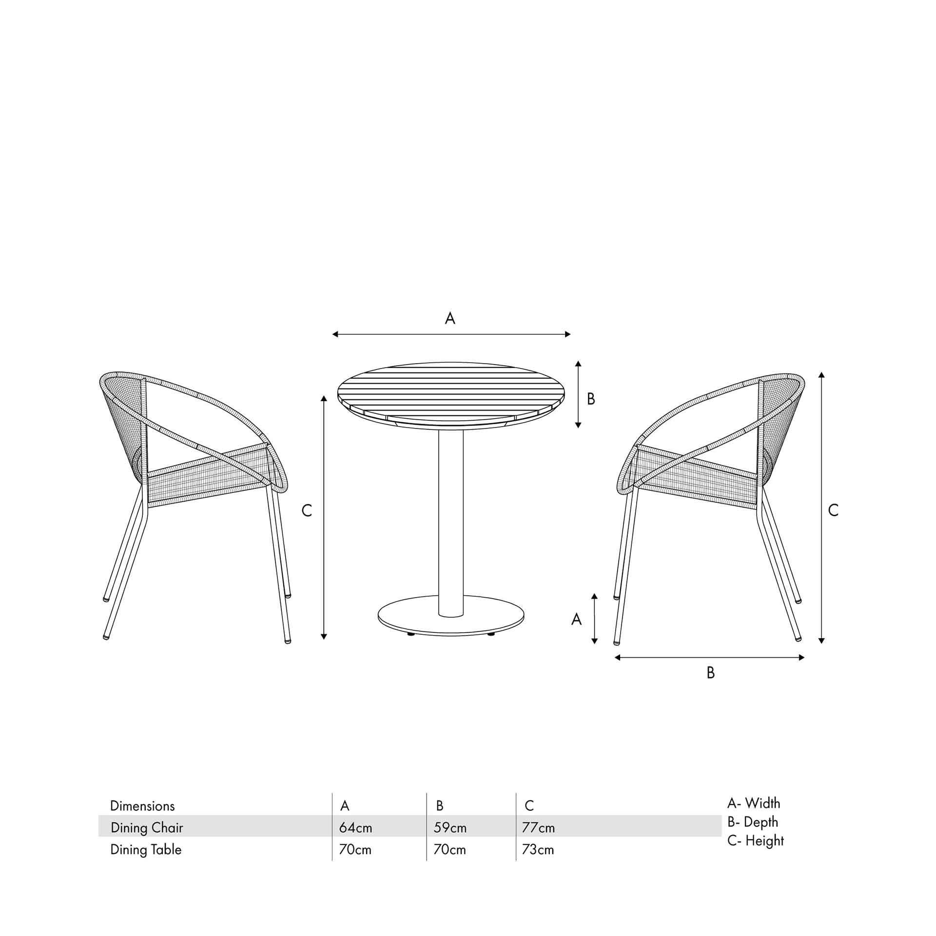 Dakota Outdoor Bistro Set