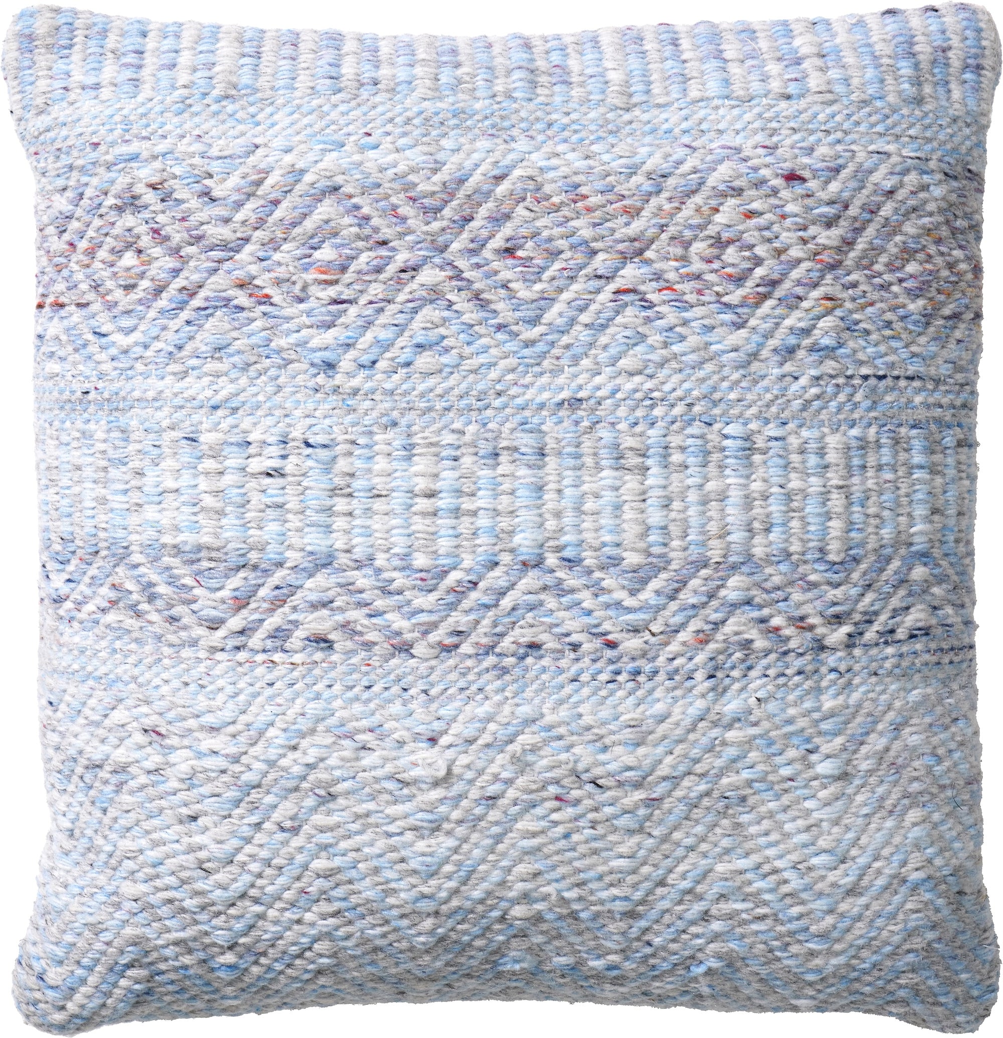 Outdoor Aqua Blue and White Inca Design Scatter Cushion