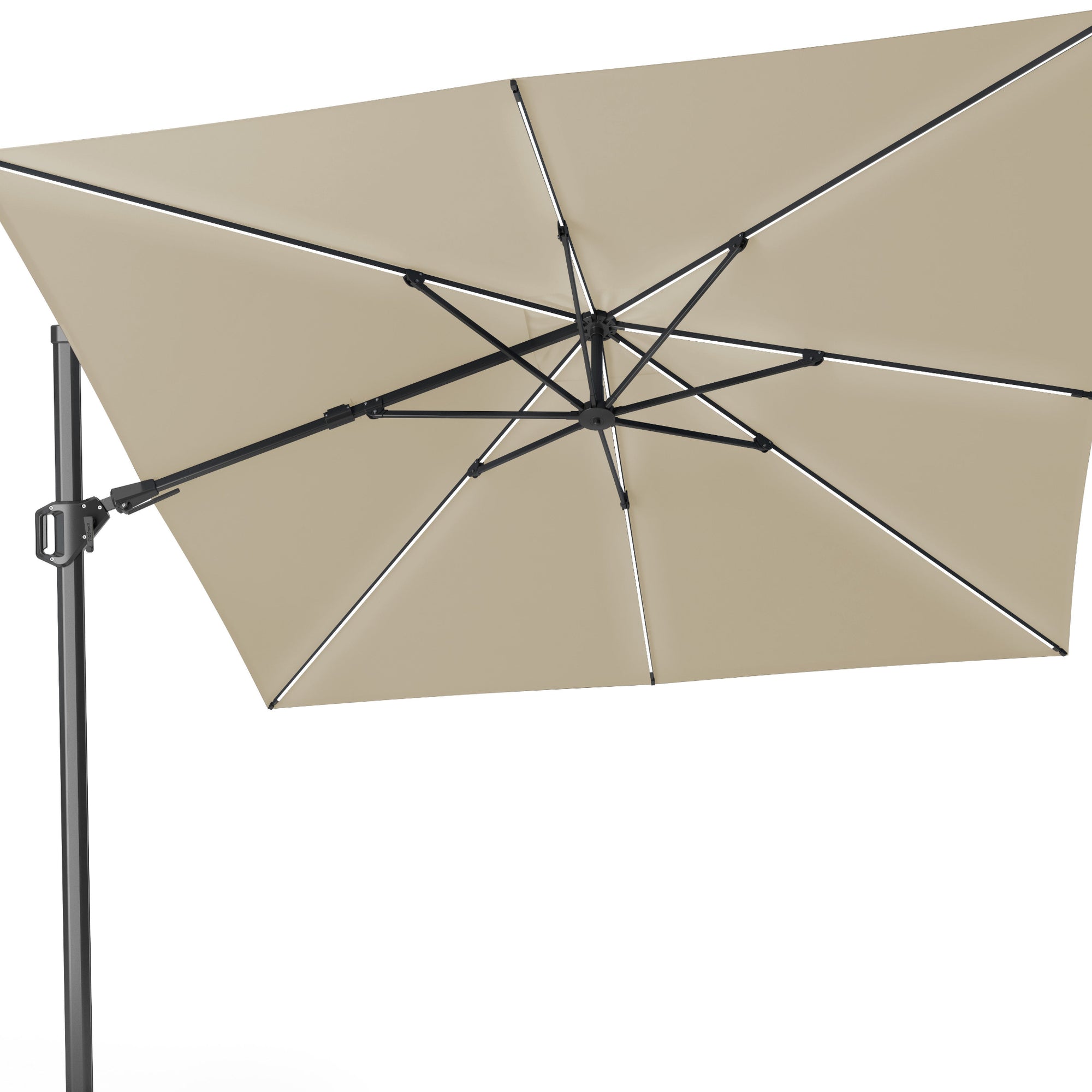 Platinum Glow 3m Square Parasol - Premium