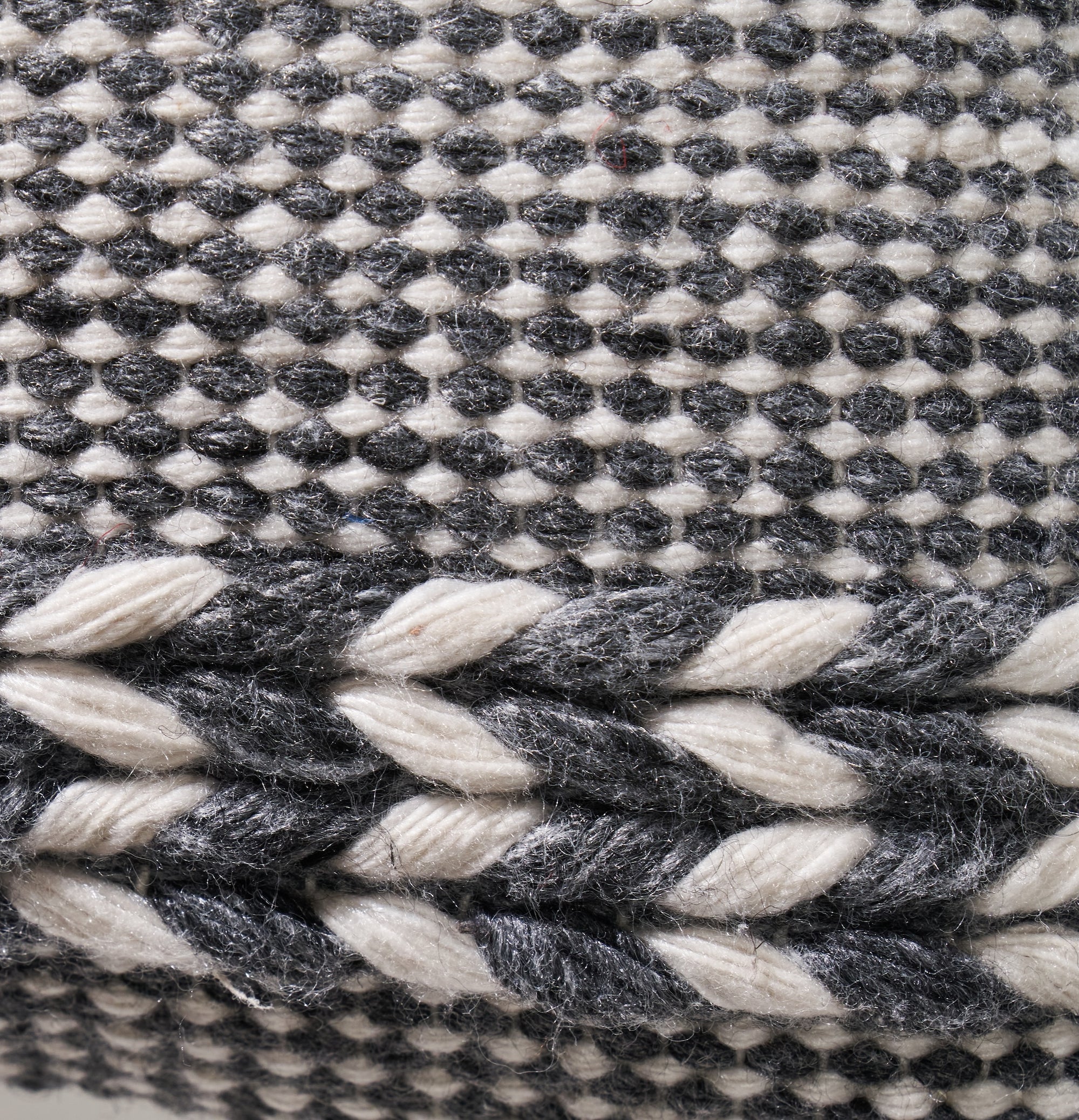 Outdoor Grey and White Plaited Stripe Design Scatter Cushion