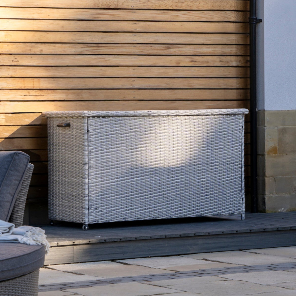 Large Rattan Cushion Box