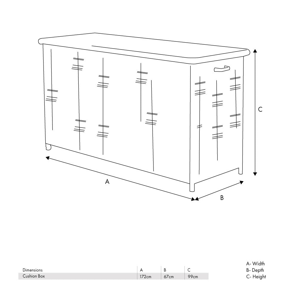 Large Rattan Cushion Box