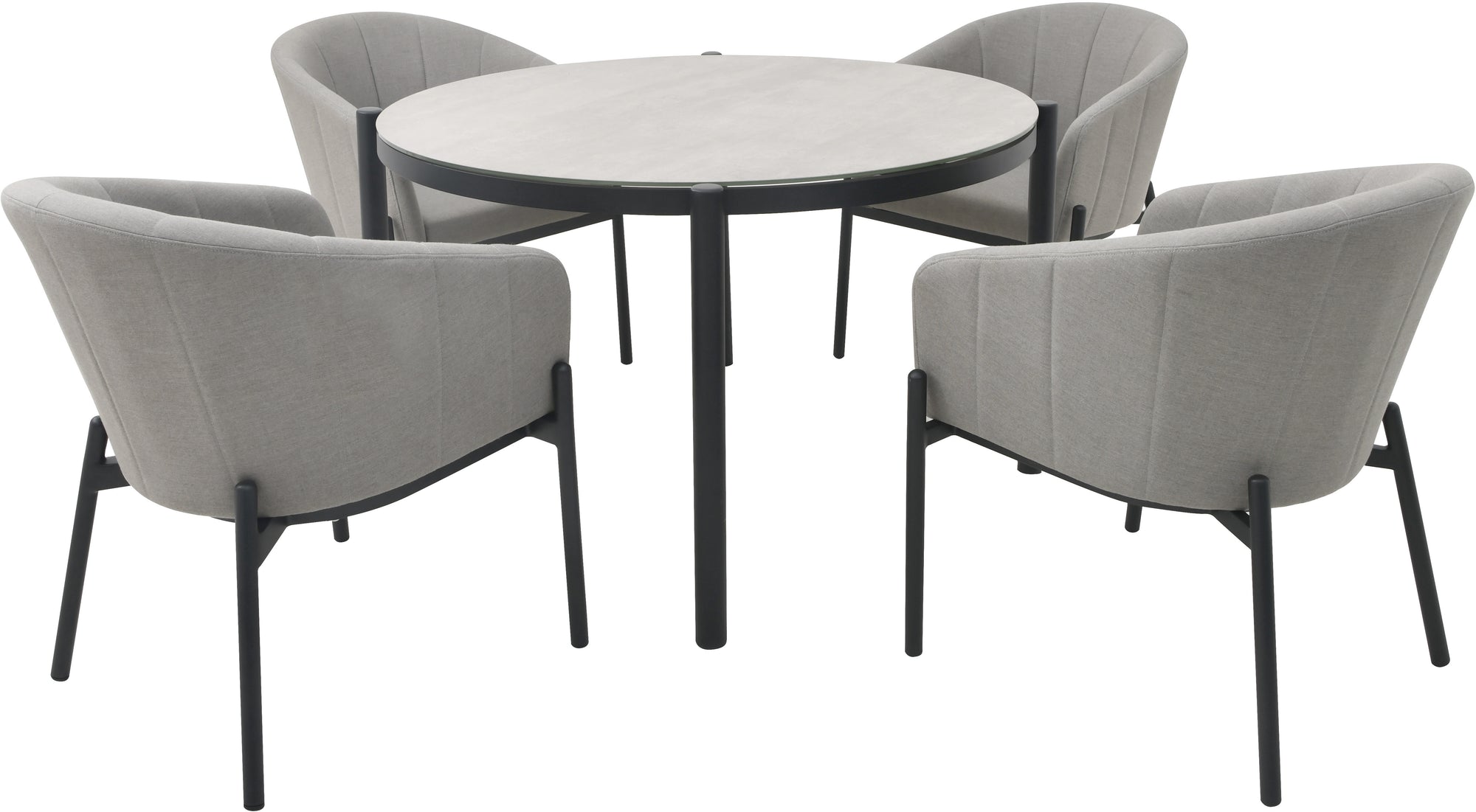 Nevada Putty Outdoor 4 Seater Round Dining Set