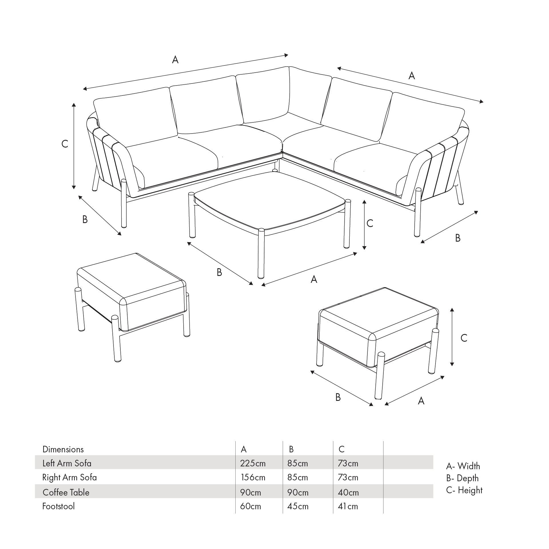 Nevada Putty Small Outdoor Seating Set