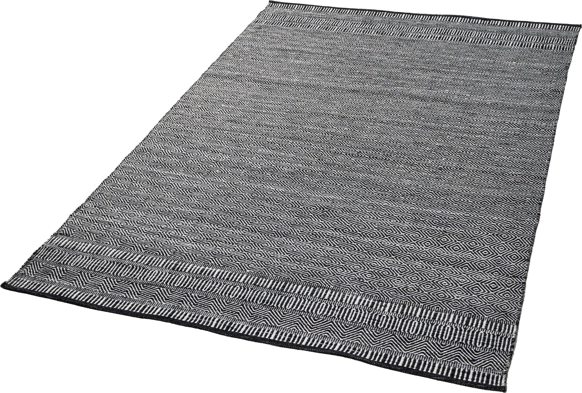 Outdoor Black & White Inca Design Rug