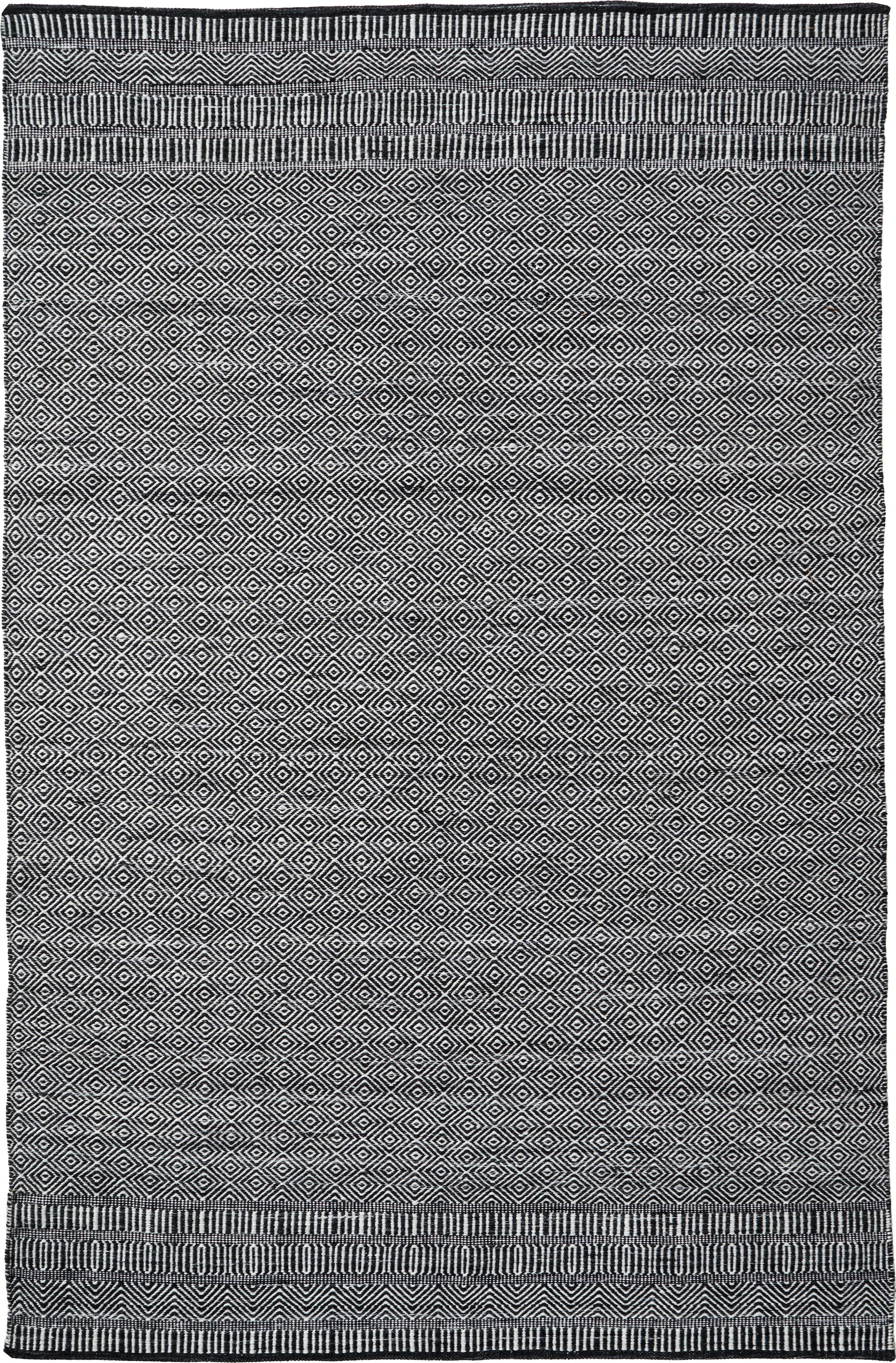 Outdoor Black & White Inca Design Rug