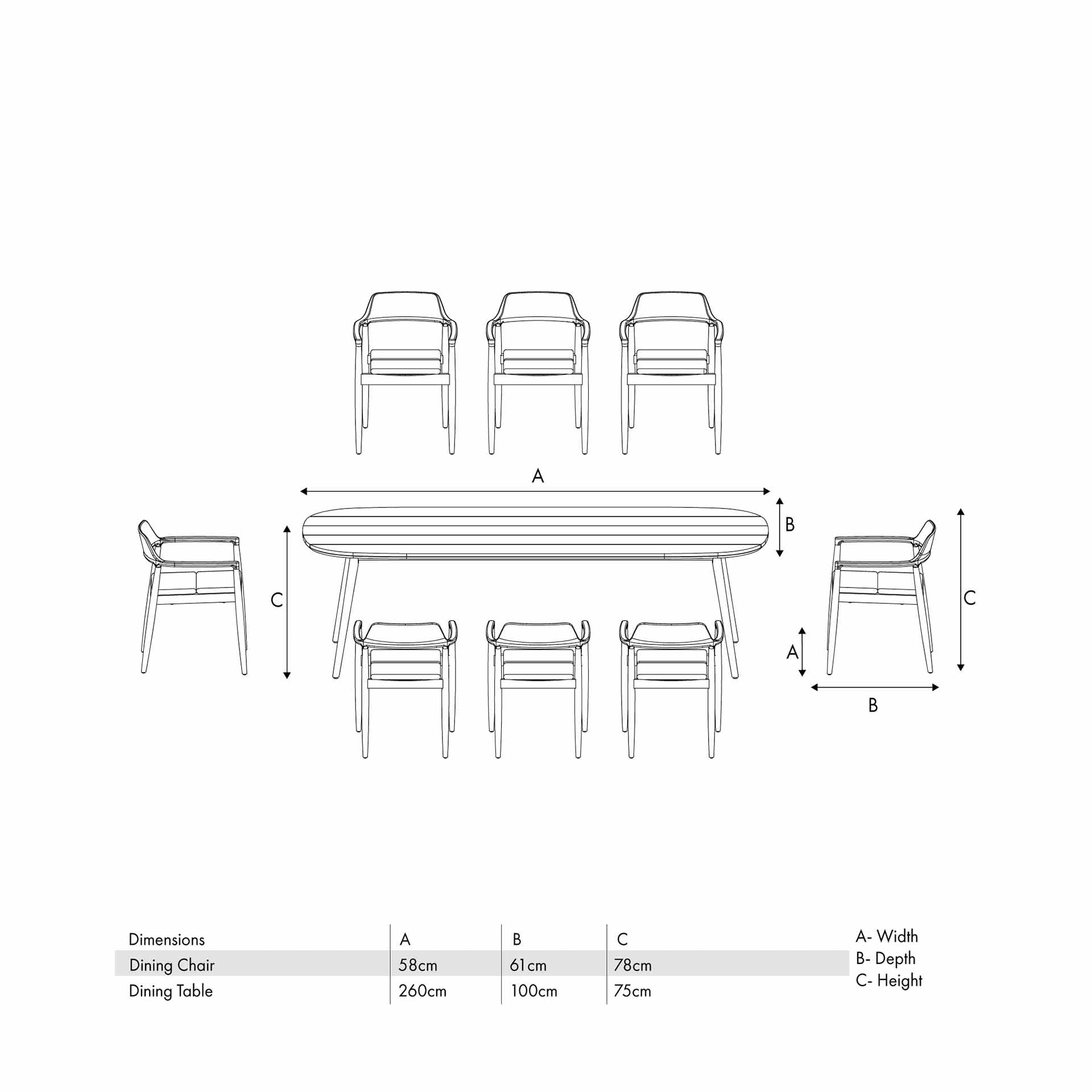 Salita Outdoor 8 Seater Dining Set